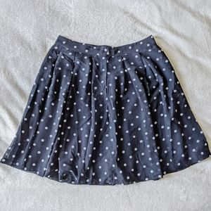 H&M Navy Polka Dot Flowy Mini Skirt